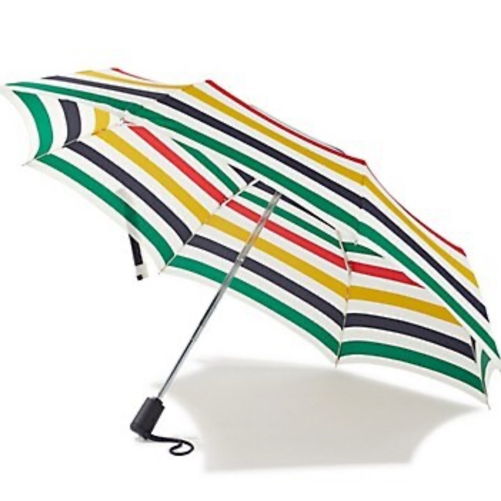 NEW HBC Hudson's Bay + Fulton Stripe Compact Folding Umbrella